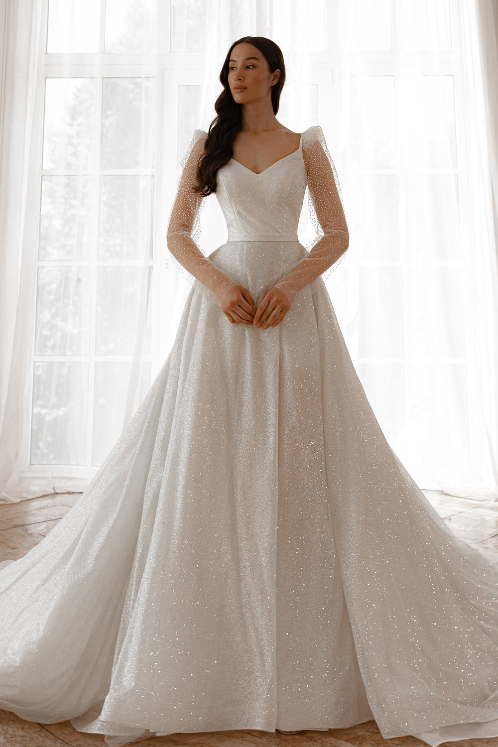 2 in 1 Wedding Dress Calista With The Detachable Skirt - VOLAKK