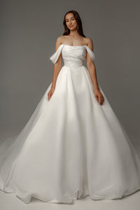 Satin Wedding Dress Dorothy with Balloon Skirt view 1