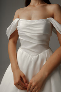 Satin Wedding Dress Dorothy with Balloon Skirt view 4