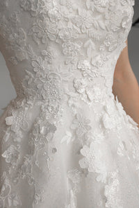 Floral Lace Tulle Wedding Dress Yoki with Detachable Straps view 7