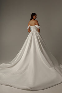 Satin Wedding Dress Dorothy with Balloon Skirt view 2