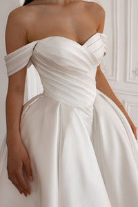 Basque Waist Wedding Gown Oceania view 6