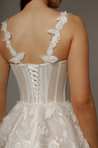 Short Floral Lace Wedding Dress Selkie view 7