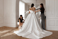 Basque Waist Wedding Gown Oceania view 4