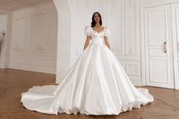 Mikado Wedding Gown Aurora with Long Train view 8