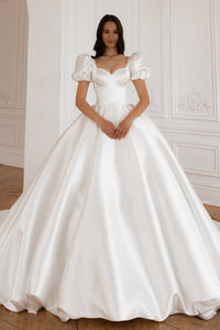Mikado Wedding Gown Aurora with Long Train view 1