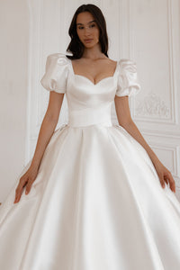 Mikado Wedding Gown Aurora with Long Train view 4