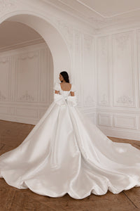 Mikado Wedding Gown Aurora with Long Train view 2