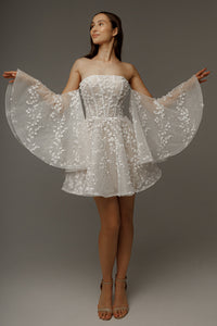 Short Floral Lace Wedding Dress Moonlit Siren view 6