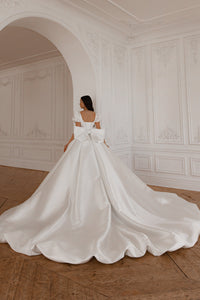 Mikado Wedding Gown Aurora with Long Train view 9