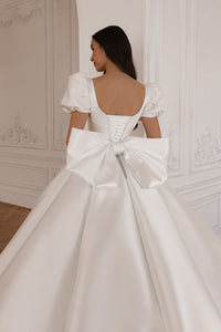 Mikado Wedding Gown Aurora with Long Train view 3