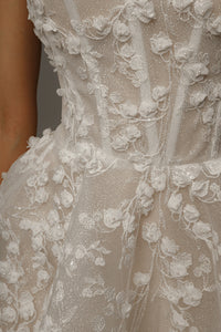 Short Floral Lace Wedding Dress Moonlit Siren view 15