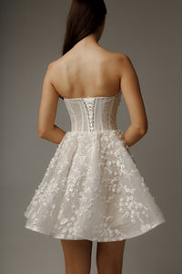 Short Floral Lace Wedding Dress Moonlit Siren view 5