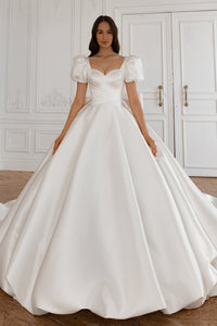 Mikado Wedding Gown Aurora with Long Train view 6