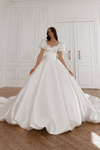 Mikado Wedding Gown Aurora with Long Train view 12