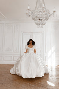 Mikado Wedding Gown Aurora with Long Train view 14