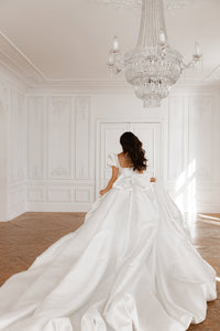Mikado Wedding Gown Aurora with Long Train view 15