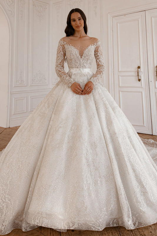 2 in 1 Wedding Dress Sabrina With Detachable Skirt Meryem