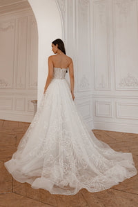 Light Ivory Floral Lace Wedding Dress Blum view 3