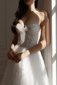 Light Ivory Floral Lace Wedding Dress Blum view 6