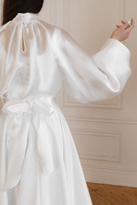 Organza Wedding Blouse Gabi with Long Sleeves & High Neck view 4