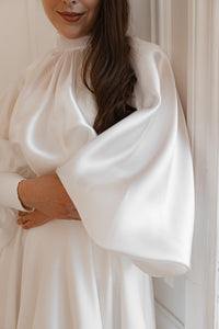 Organza Wedding Blouse Gabi with Long Sleeves & High Neck view 5
