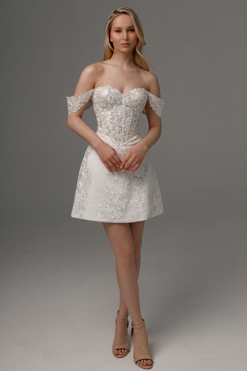 Short Lace Wedding Dress Mitsis - VOLAKK