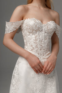 2 in 1 Wedding Dress Mitsis With Detachable Protea Skirt view 6