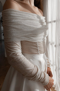 Platinum Glitter Bolero Grace with Long Sleeves view 2