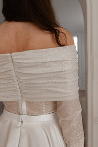 Platinum Glitter Bolero Grace with Long Sleeves view 4