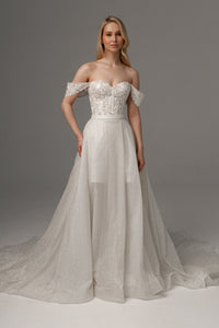 2 in 1 Wedding Dress Mitsis With Detachable Calista Skirt view 3