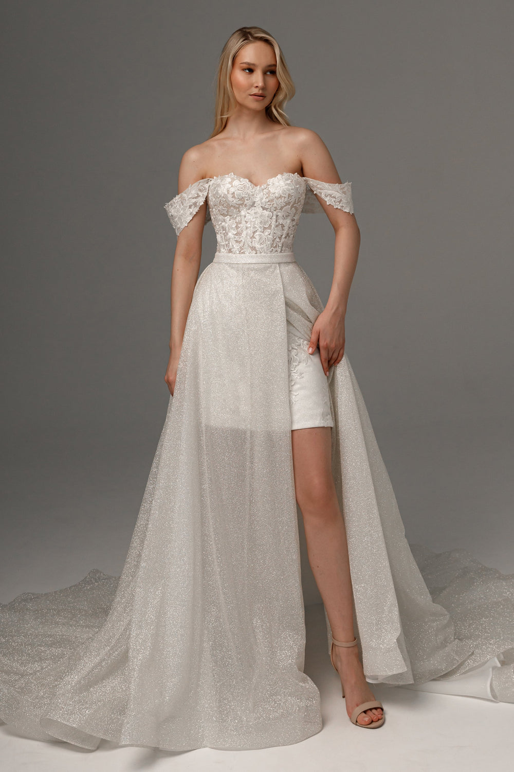 2 in 1 Wedding Dress Mitsis With Detachable Calista Skirt - VOLAKK