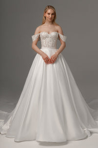 2 in 1 Wedding Dress Mitsis With Detachable Protea Skirt view 1