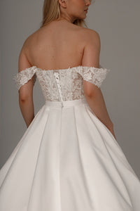 2 in 1 Wedding Dress Mitsis With Detachable Protea Skirt view 5