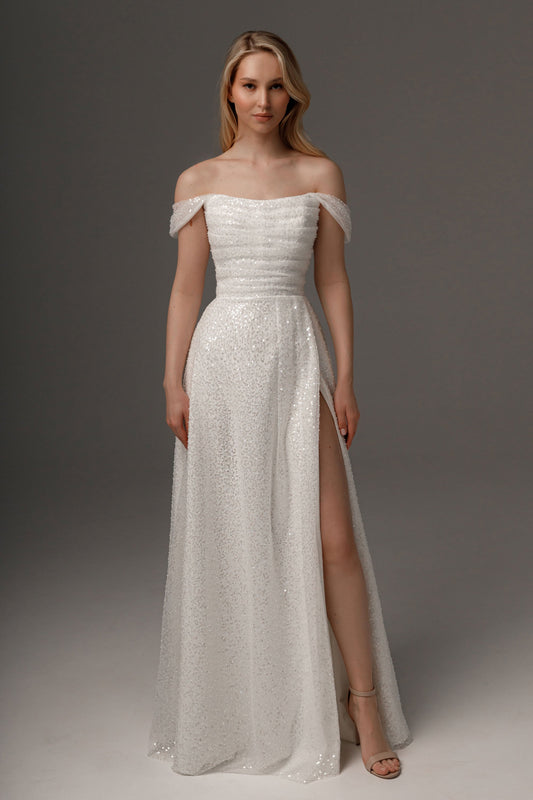 Wedding Dress Elu with Detachable Straps