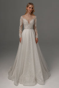 Wedding Dress Sabrina with Long Sleeves view 1