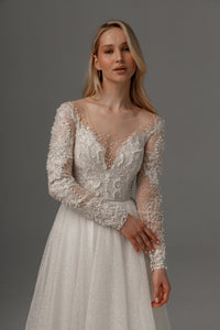 Wedding Dress Sabrina with Long Sleeves view 3