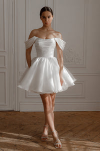 Short Wedding Dress Fiorelia with Detachable Straps view 1