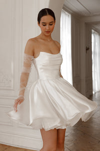 Short Wedding Dress Fiorelia with Detachable Straps view 14