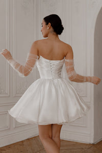 Short Wedding Dress Fiorelia with Detachable Straps view 5