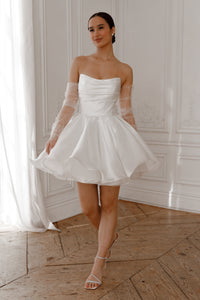 Short Wedding Dress Fiorelia with Detachable Straps view 7