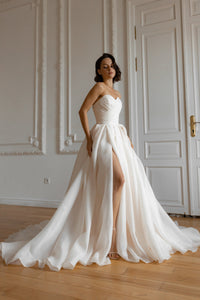 Coral Extra Convertible Wedding Dress Audrey (Basic dress + bolero + bow + detachable train) view 22