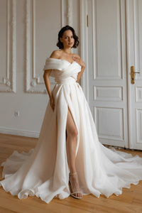 Coral Extra Convertible Wedding Dress Audrey (Basic dress + bolero + bow + detachable train) view 25