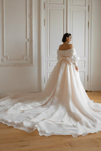 Coral Extra Convertible Wedding Dress Audrey (Basic dress + bolero + bow + detachable train) view 17