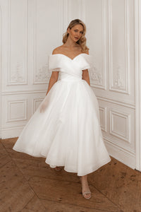 Organza Midi Wedding Dress Hellebore view 14