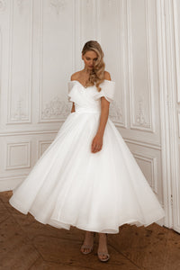 Organza Midi Wedding Dress Hellebore view 15