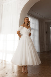 Organza Midi Wedding Dress Hellebore view 3