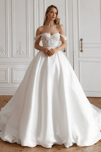 2 in 1 Short Wedding Dress Evelyn with Detachable Sophia Skirt view 1