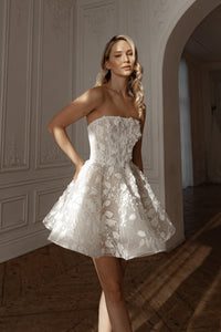 2 in 1 Short Wedding Dress Twilight Muse with Detachable Audrey Skirt view 16