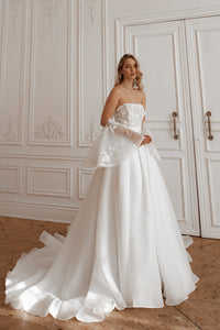2 in 1 Short Wedding Dress Twilight Muse with Detachable Audrey Skirt view 4